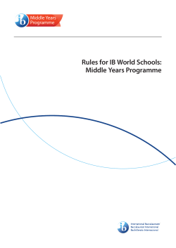 Rules for IB World Schools: Middle Years Programme