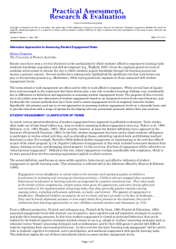 Alternative Approaches to Assessing Student Engagement Rates