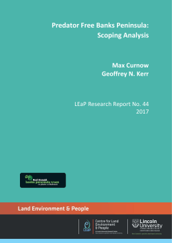 Predator Free Banks Peninsula: Scoping Analysis