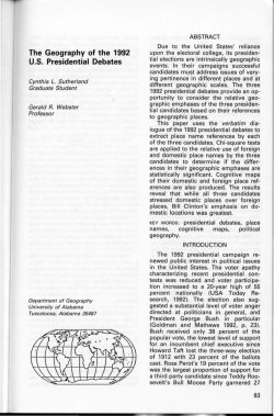 The Geography of the 1992 U.S. Presidential Debates. Cynthia L