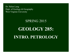 geology 285 - West Virginia University