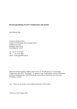 Reconceptualizing Sexual Victimization and Justice