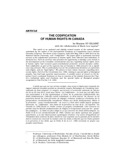 the codification of human rights in canada