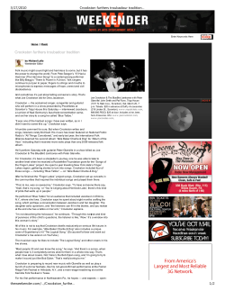 Crookston furthers troubadour tradition | The Weekender, Northeast