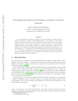 Nonequilibrium statistical mechanics of swarms of driven particles