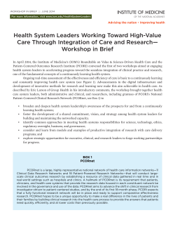 Health System Leaders Working Toward High-Value