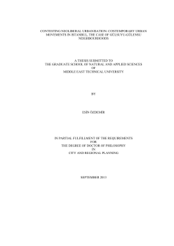 contesting neoliberal urbanisation: contemporary urban movements