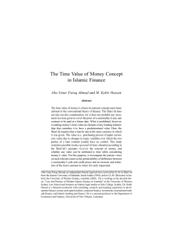 The Time Value of Money Concept in Islamic Finance