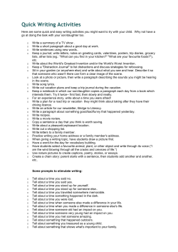 Quick Writing Activities