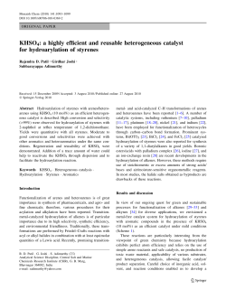 KHSO4: a highly efficient and reusable heterogeneous catalyst for