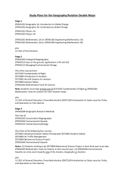 Study Plans for the Geography/Aviation Double Major