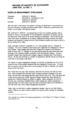 Surplus Management Strategies