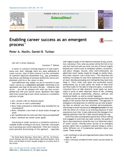Enabling career success as an emergent process