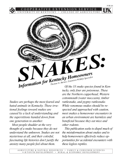 Snakes &ndash; Information for Kentucky Homeowners