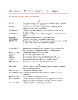 Academic Vocabulary for Guidance