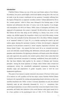 Introduction Charlotte Perkins Gilman was one of the