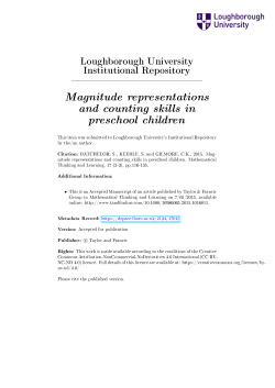 Magnitude representations and counting skills in preschool children