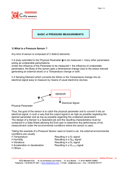 BASIC of PRESSURE MEASUREMENTS 1) What is a Pressure