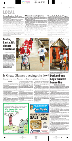 Hamilton Spectator Article - Page A8