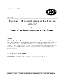 The Impact of the Arab Spring on the Tunisian Economy