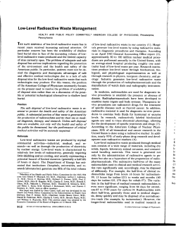 Low-Level Radioactive Waste Management
