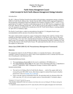 Pacific Fishery Management Council Initial Concepts for North