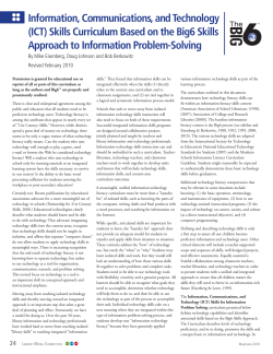 Information, Communications, and Technology (ICT) Skills