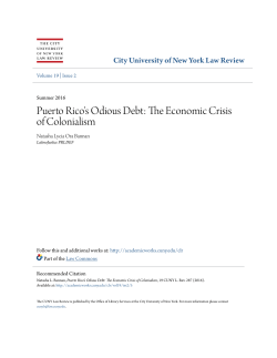 Puerto Rico`s Odious Debt: The Economic Crisis of Colonialism