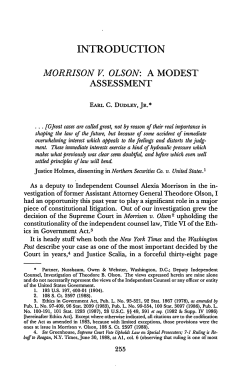 Morrison v. Olson: A Modest Assessment