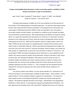 Fungus causing White-Nose Syndrome in bats accumulates genetic