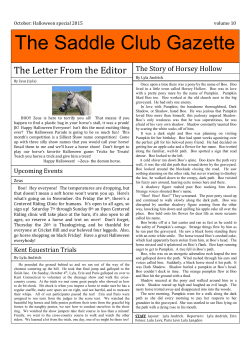 Oct 2015 – Vol 10 - Cricket Hill Farm