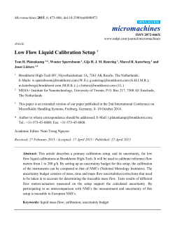 Low Flow Liquid Calibration Setup