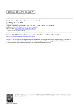 Positivism and the Separation of Law and Morals