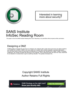 Designing a DMZ - SANS Institute