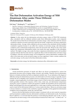 The Hot Deformation Activation Energy of 7050 Aluminum Alloy