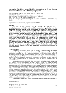 Maturation Physiology under Modified Atmosphere of `Prata` Banana