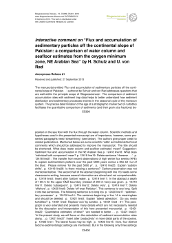 Interactive comment on “Flux and accumulation of sedimentary
