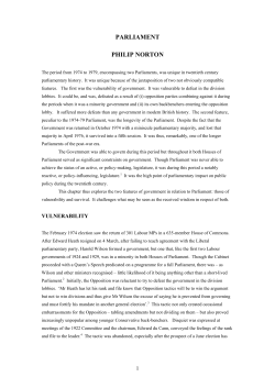LABOUR GOVERNMENT AND PARLIAMENT 1974-1979