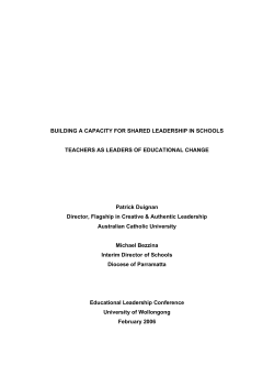 Building a Capacity for Shared Leadership in School