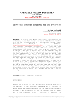 ABOUT THE INTERNET IMAGINARY AND ITS EVOLUTION