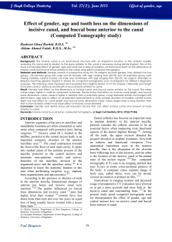 Effect of gender, age and tooth loss on the dimensions of incisive