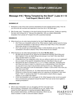 Message #16 | &ldquo;Being Tempted by the Devil&rdquo; | Luke 4:1-13
