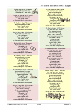 The twelve days of Christmas budget