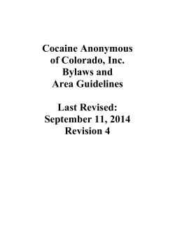 Colorado Area Service Manual - Cocaine Anonymous of Colorado