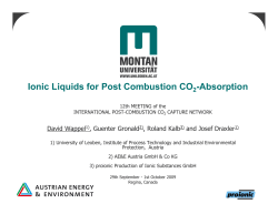 Ionic Liquids for Post Combustion CO -Absorption