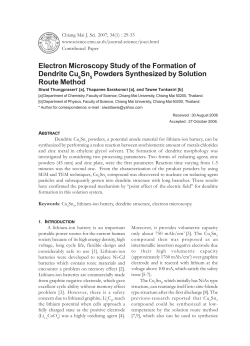 Electron Microscopy Study of the Formation of Dendrite Cu Sn