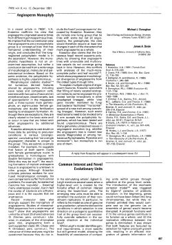 Angiosperm Monophyly Common Interest and
