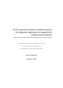 On the spectral emission of impurity species for diagnostic