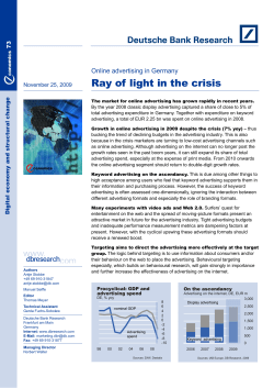 Online advertising in Germany: Ray of light in the crisis