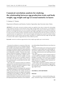 Canonical correlation analysis for studying the relationship between